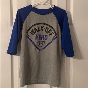Boys Under Armour Dri Fit 3/4 Sleeve Shirt